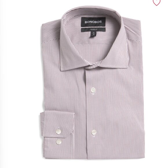 NEW  BONOBOS Jetsetter Stretch Dress Shirt for men in Cranberry Multi 725 3j2 - Picture 1 of 3